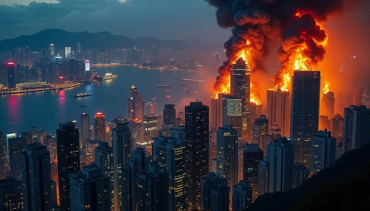 découvrez des images saisissantes de gratte-ciels en flammes à hong kong lors d'une fuite dramatique, un événement spectaculaire à ne pas manquer.