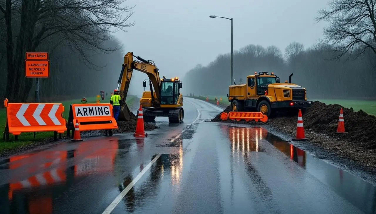 maine-et-loire: une route rouverte à 10 h devient à nouveau impraticable, impactant la circulation locale et nécessitant prudence et vigilance.