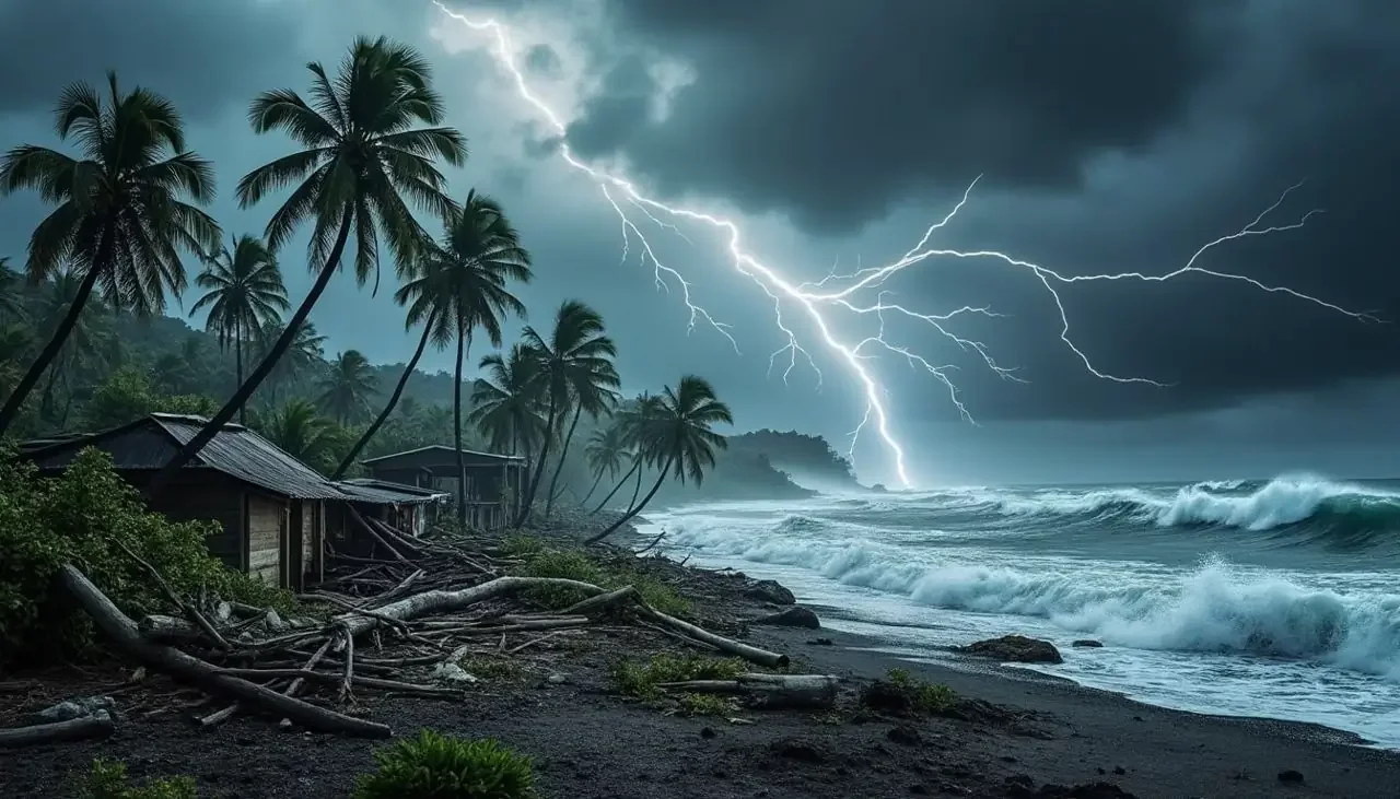 EN IMAGES : Les Violents Effets du Cyclone Garance sur l'Est de La Réunion, avec des Rafales Dépassant les 200 km/h
