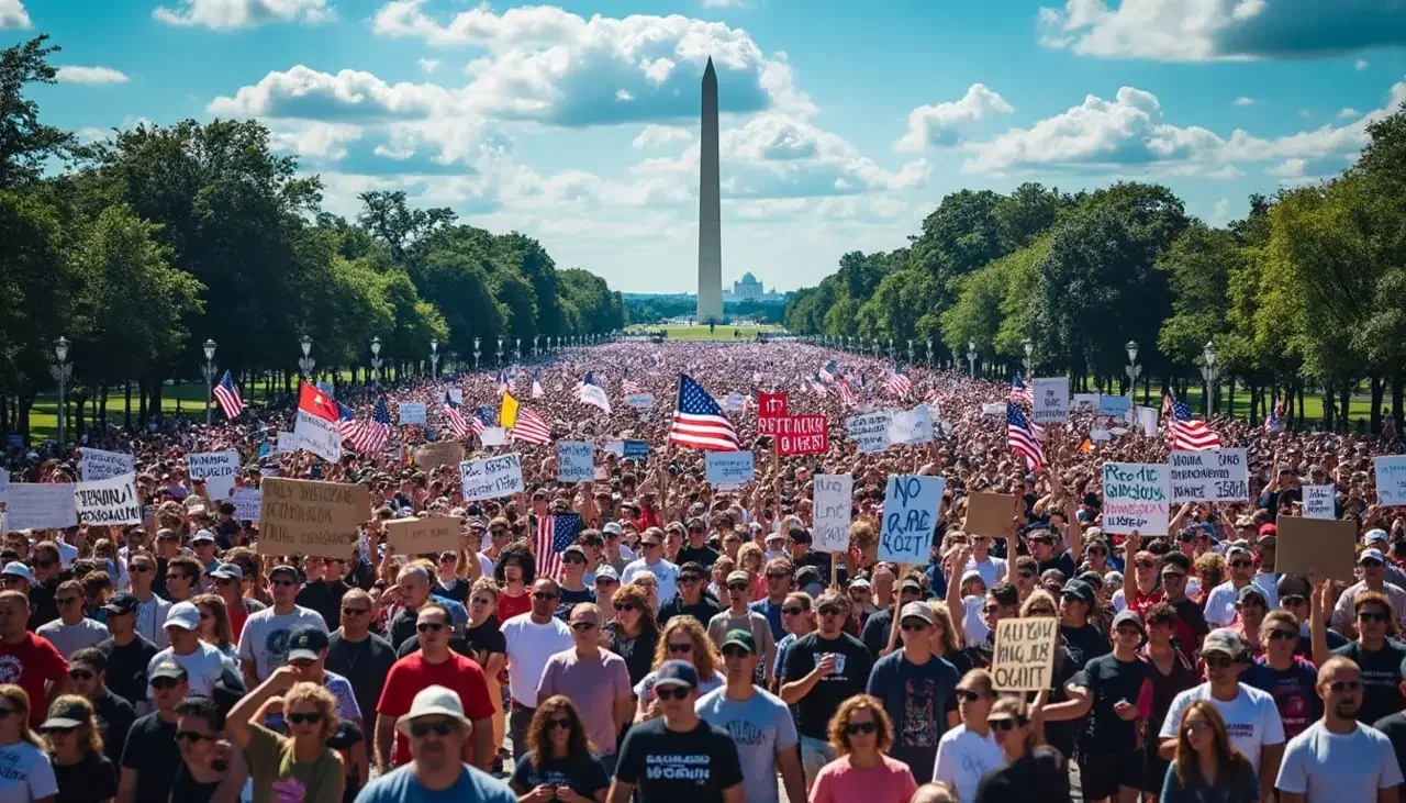 Des milliers d'Américains défilent dans les rues pour s'opposer à Trump : un message clair 'pas de roi en Amérique
