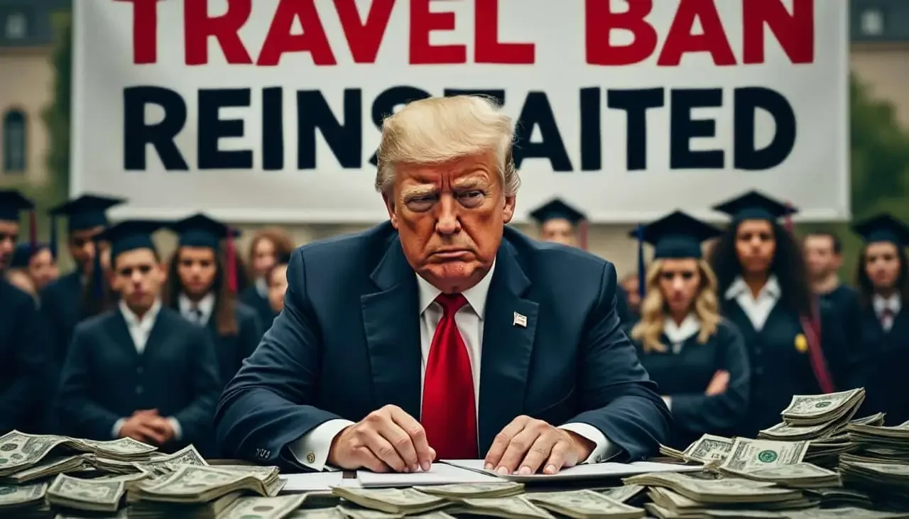 Donald Trump fait face à des défis financiers tout en réactivant le « travel ban » et en critiquant Harvard