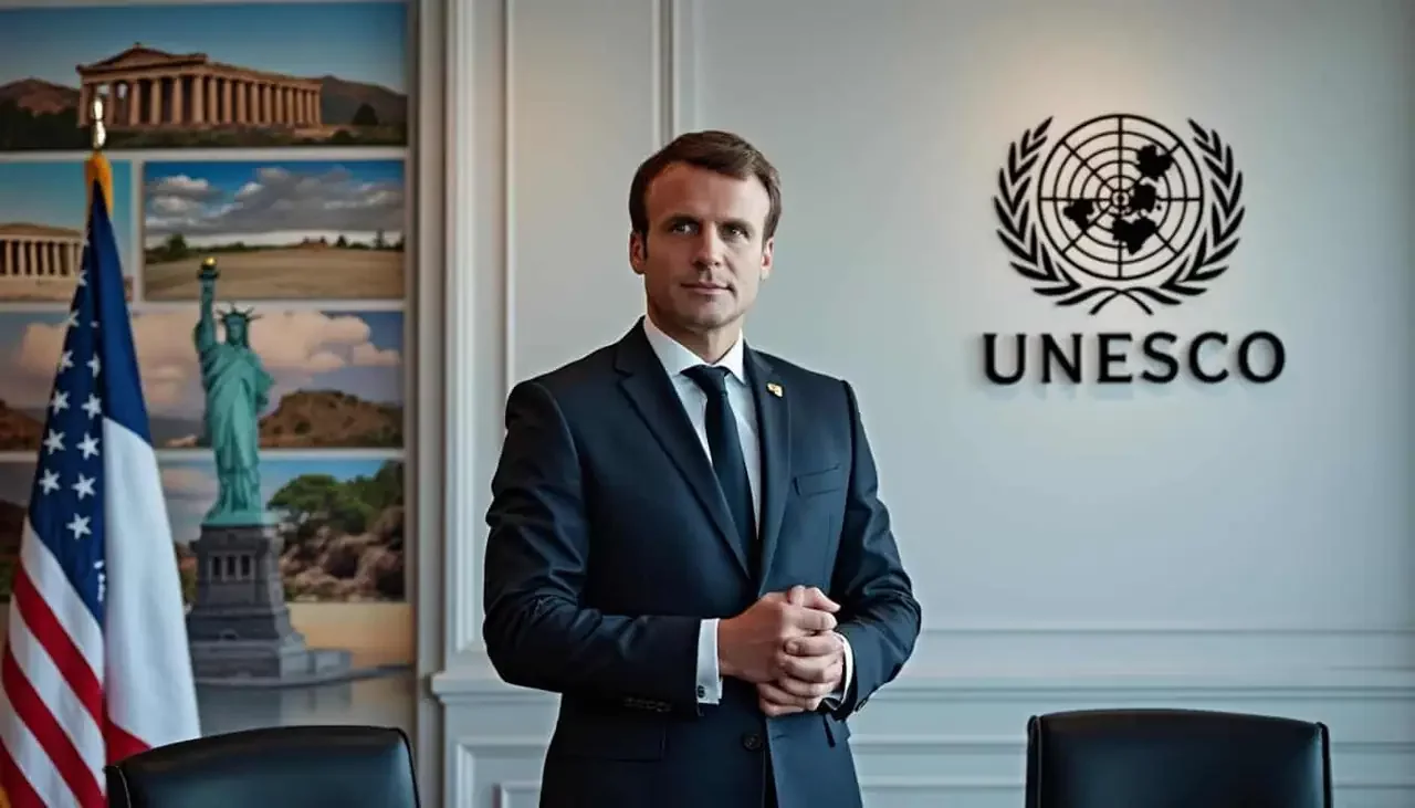 Emmanuel Macron réaffirme son soutien indéfectible à l'Unesco suite au retrait des États-Unis