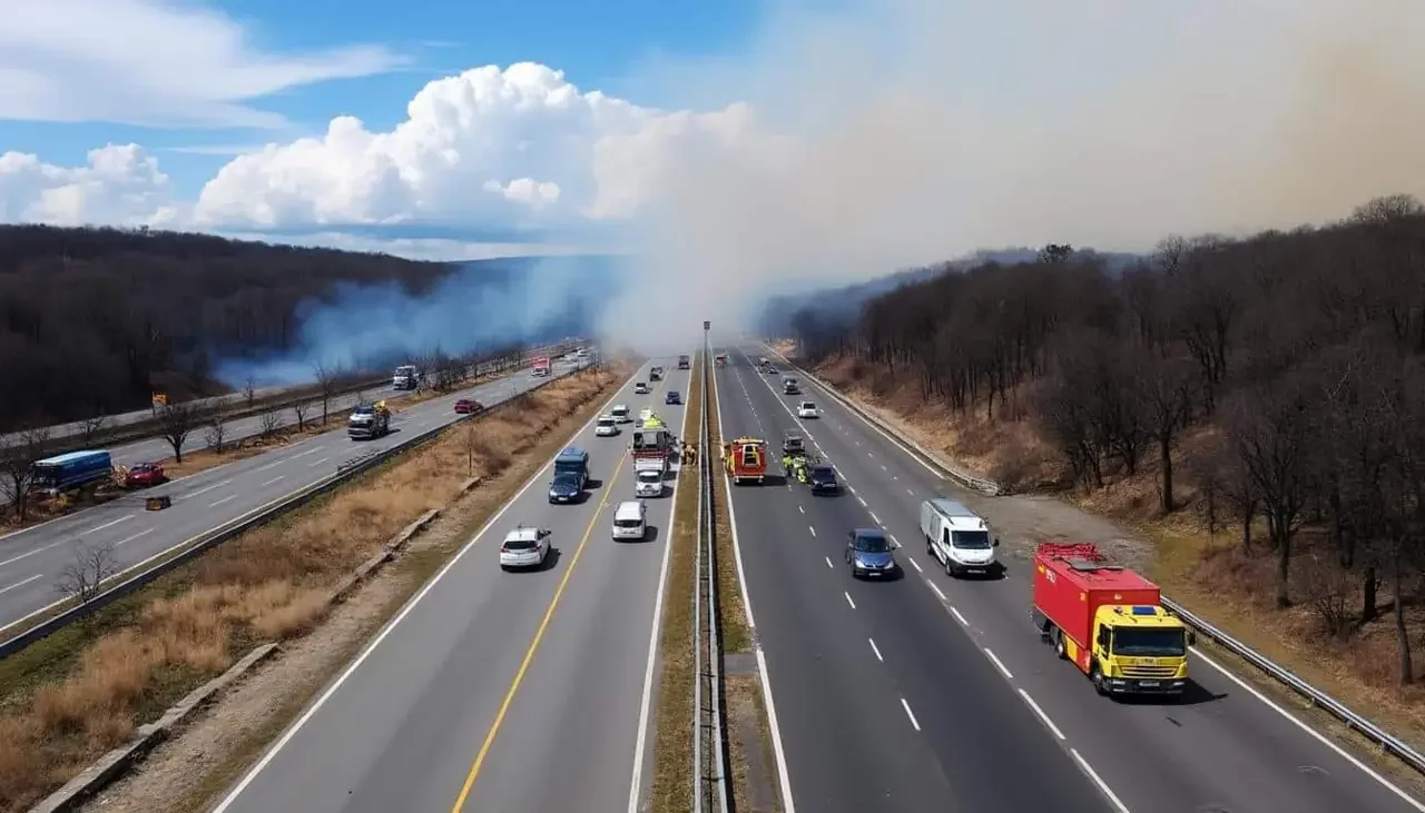 Incendie dans l'Hérault : l'A9 rouverte sur trois voies dans les deux sens, les pompiers restent mobilisés sur les lieux