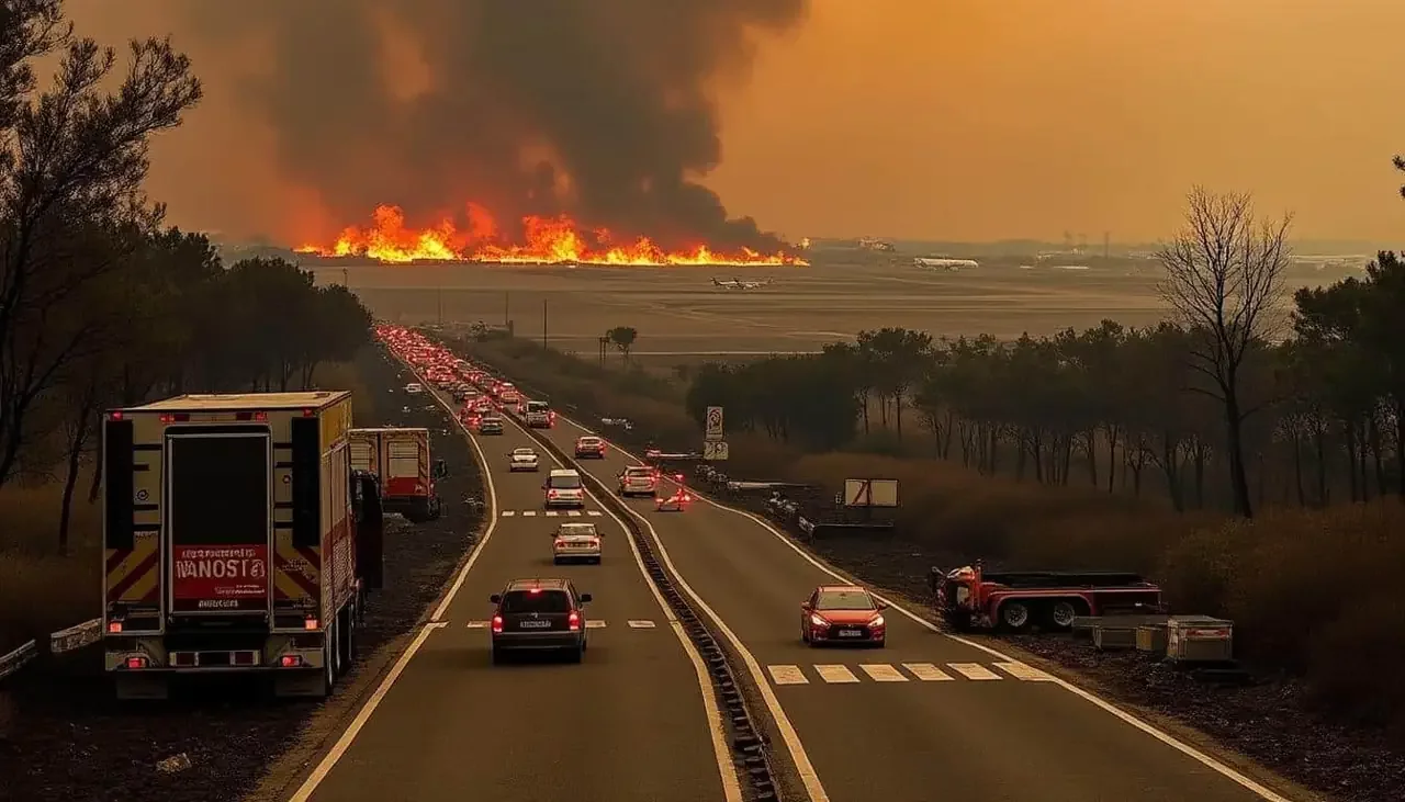 Incendies en France : des routes bloquées et un aéroport à l'arrêt à cause d'un incendie ravageur près de Marseille
