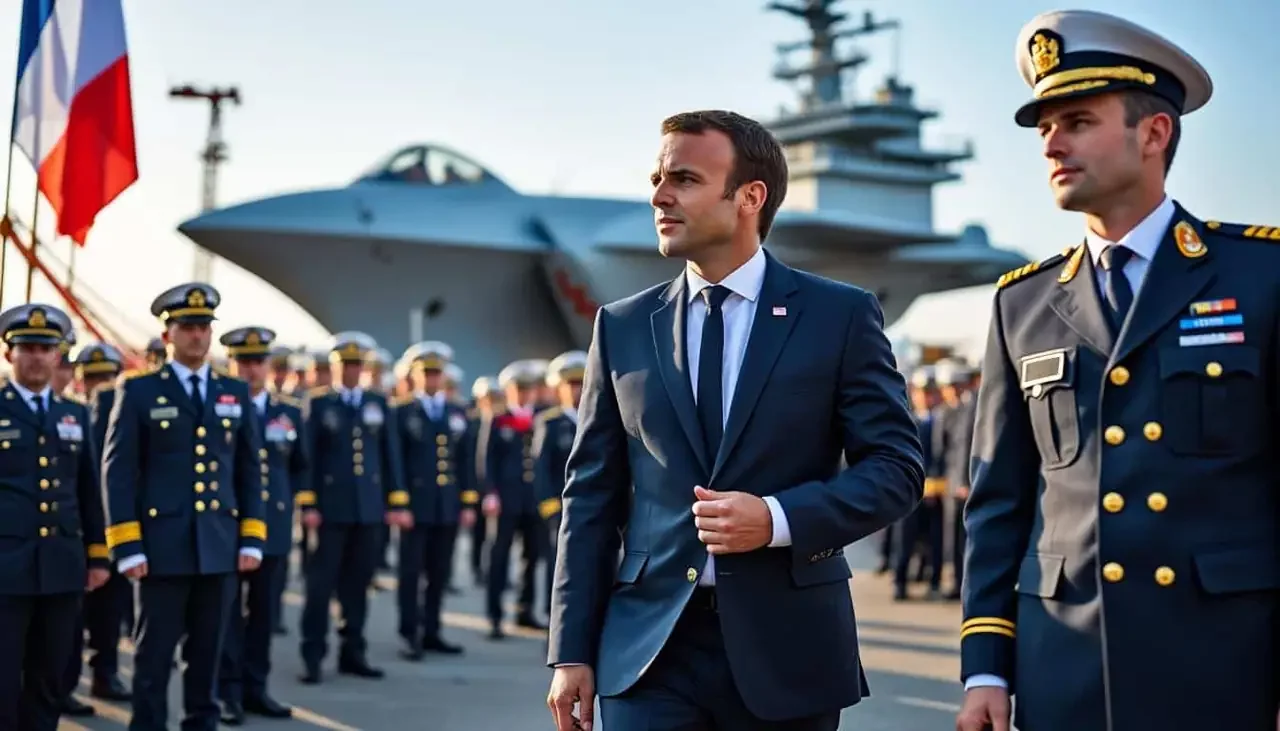 Macron donne le coup d'envoi du « Pang », le futur porte-avions qui remplacera le Charles de Gaulle
