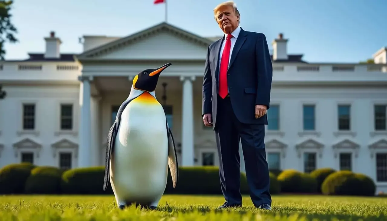 La Maison Blanche diffuse une image IA insolite de Donald Trump aux côtés d’un manchot... mais attention, ces oiseaux ne vivent pas au Groenland !